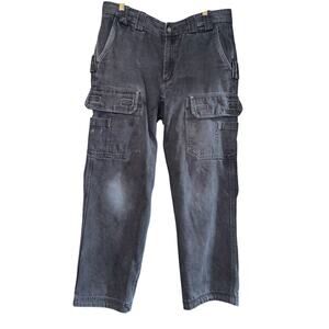 Duluth Trading Canvas Cargo Pants Men's 34x28 Utility Workwear Thick Outdoor